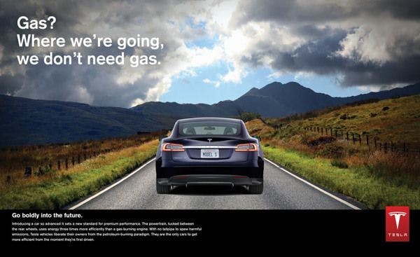 tesla ad example of Tesla Ad