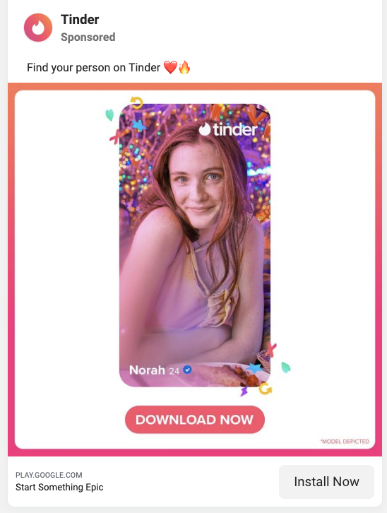 tinder ad example of Tinder Ad