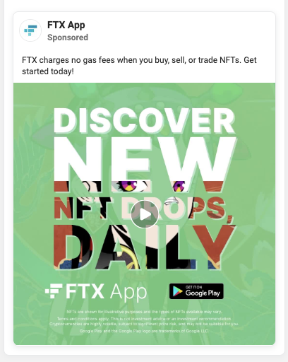 ftx ad example of FTX Ad