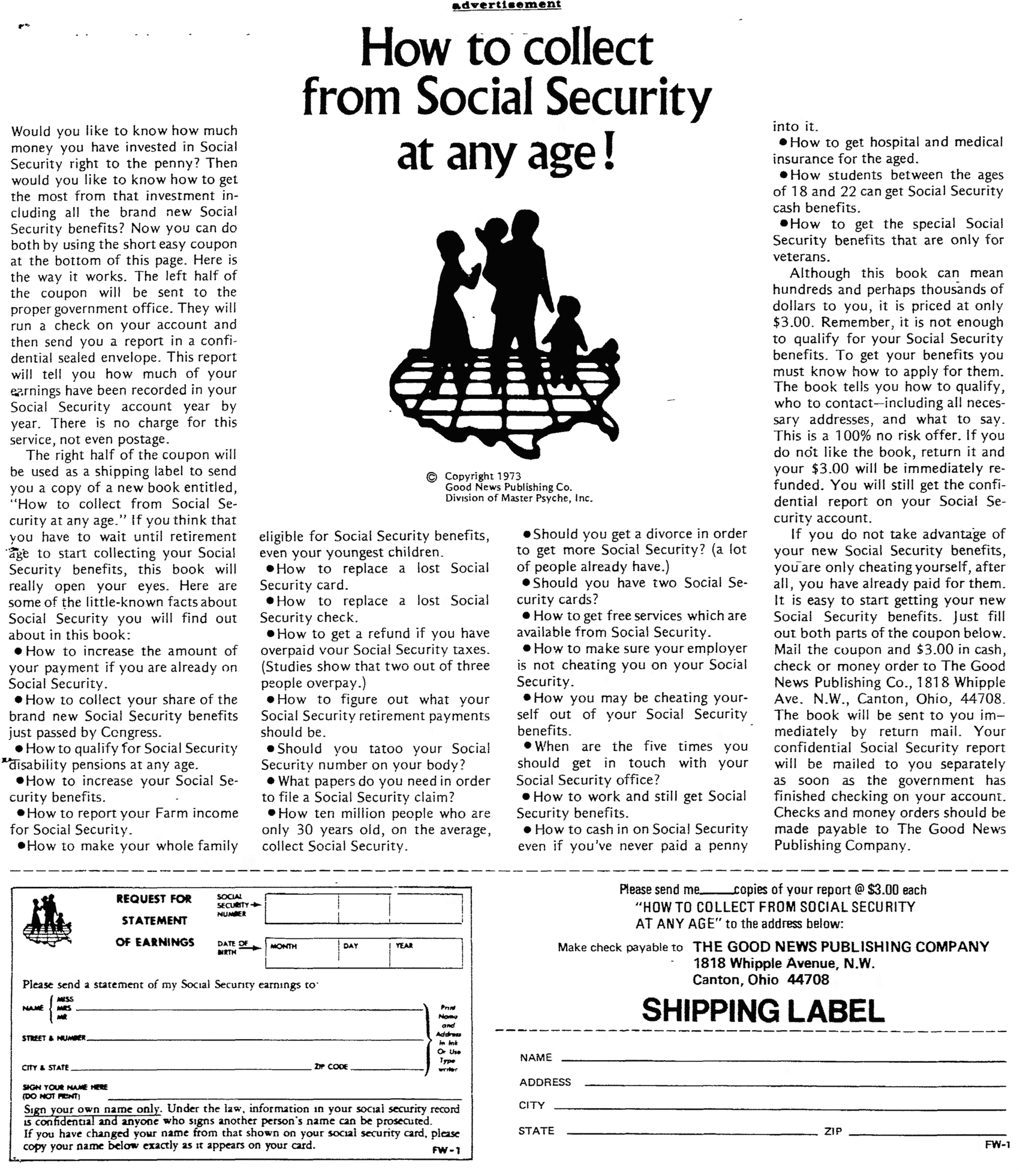 gary halbert ad example of Social Security Ad by Gary Halbert