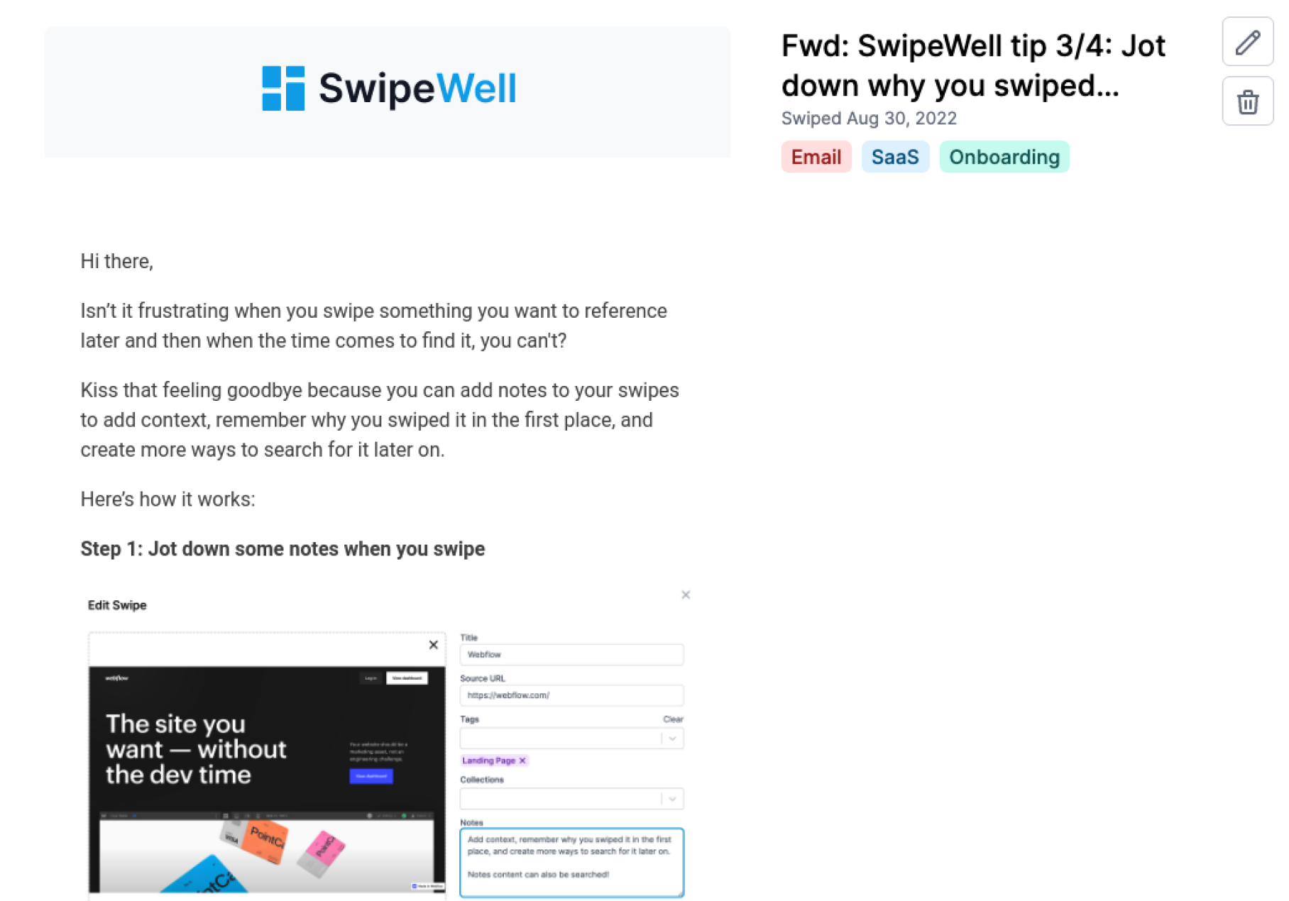 Email swiped into SwipeWell